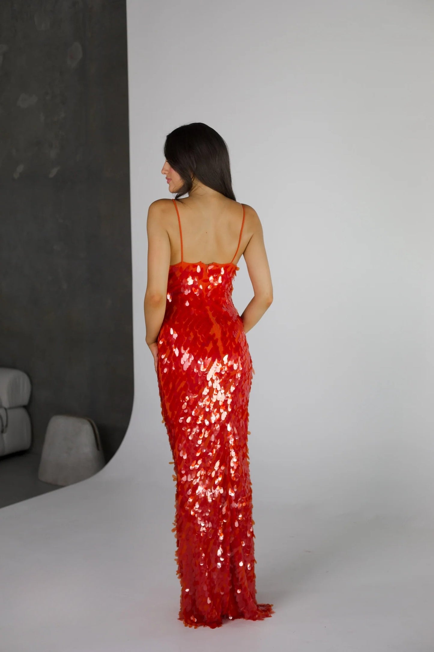 Misha - Sapphire Sequin Maxi Dress (Red)