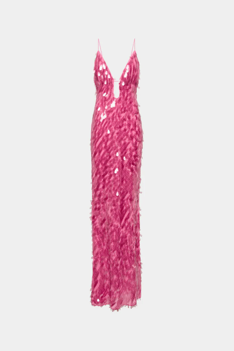 Misha - Sapphire Sequin Maxi Dress (Fuchsia)