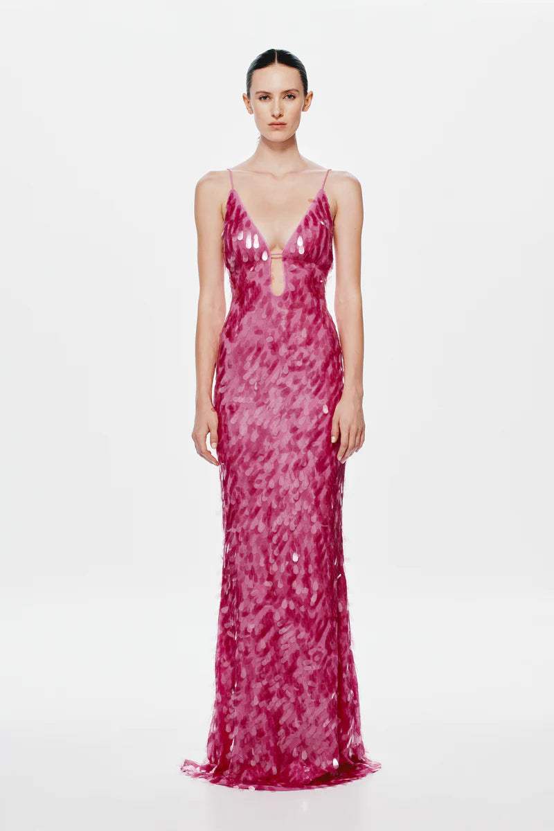 Misha - Sapphire Sequin Maxi Dress (Fuchsia)