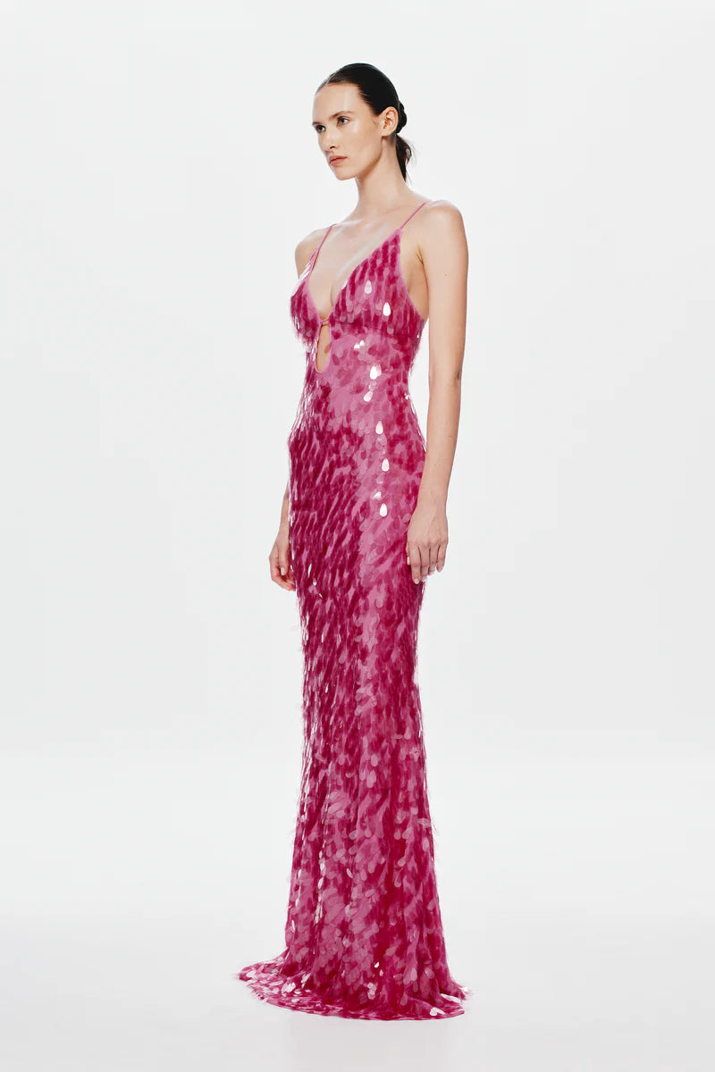 Misha - Sapphire Sequin Maxi Dress (Fuchsia)